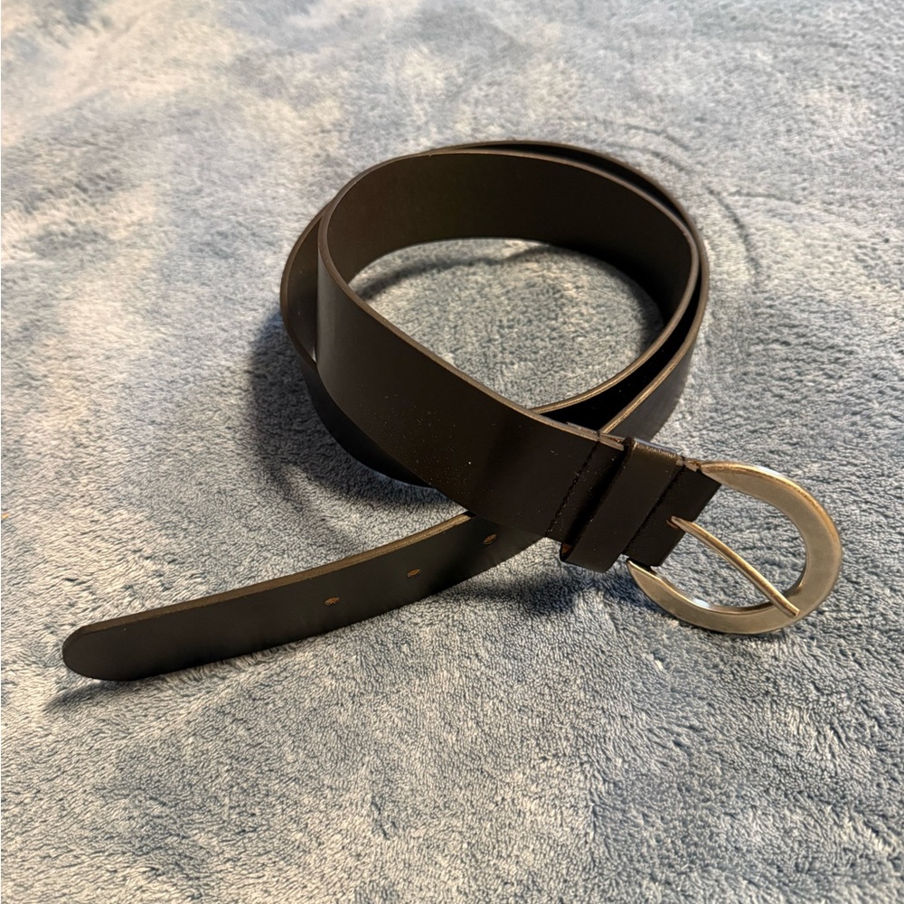 Classic Black Belt with Silver Buckle